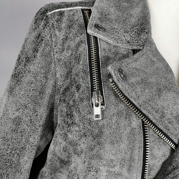 NWOT Free People Distressed Lamb Leather Jacket - Picture 4 of 9